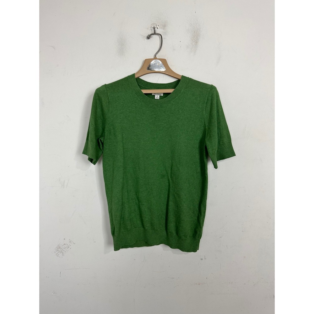 J.Crew Green Short Sleeve Cashmere Blend Crewneck Sweater BW822 Small